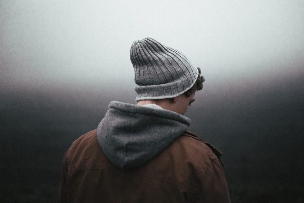 man wary of stigma around addiction turns his back