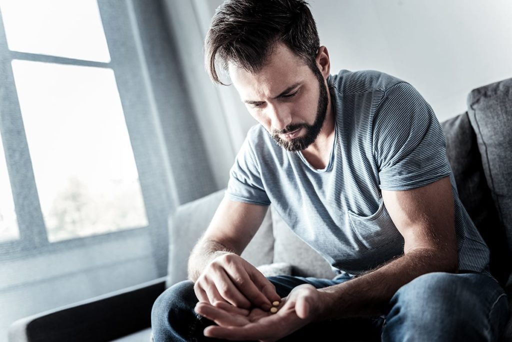 man is dealing with relapse
